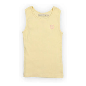 the new society - Smiley Ribbed Tank Top | Pale yellow