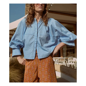 Mes Demoiselles - Blusa de popelín de algodón Soon | Azul claro