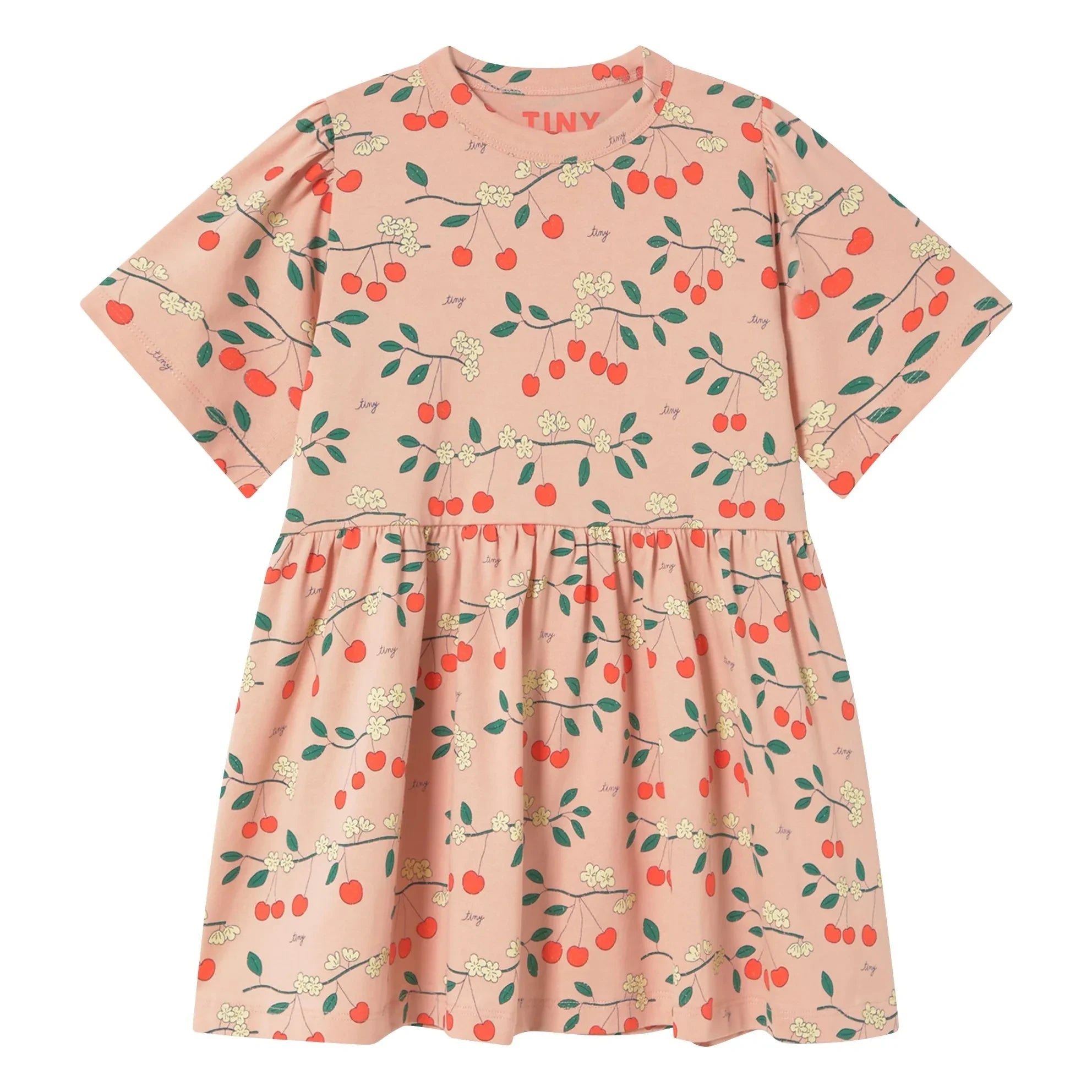 Tinycottons - Vestido de algodón orgánico Cerises | Rosa claro