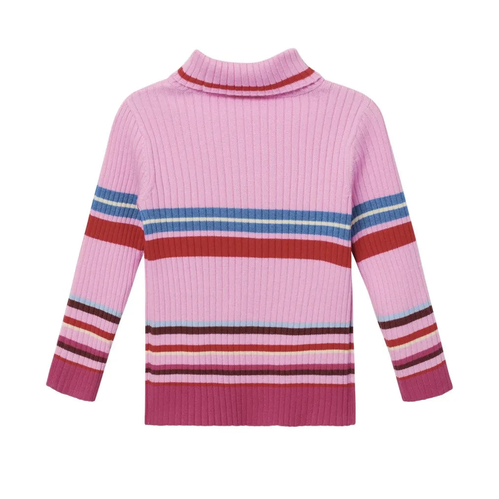 Goldie + Ace - Jersey de cuello alto a rayas | Rosa