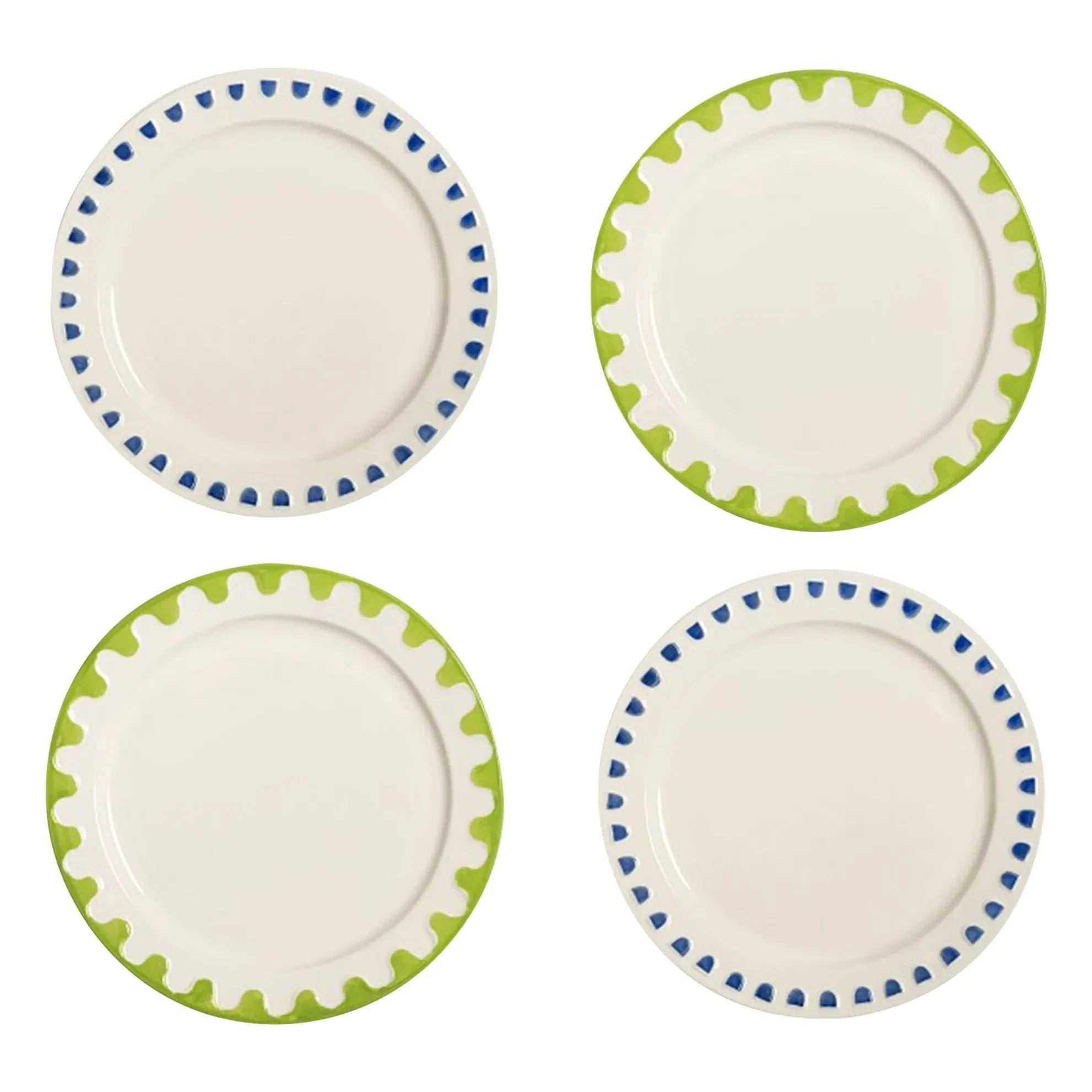 &Klevering - Platos con diseño de folk - Juego de 4
