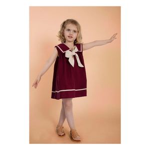 Loir - Vestido Burdeos con Lazo de Terciopelo Gabriella