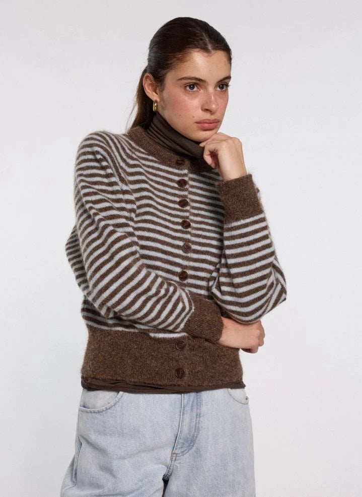 Nitah - Cárdigan a rayas Mahé | Marrón