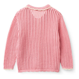 Copenhague Colors - Cárdigan de ganchillo de algodón orgánico | Rosa suave