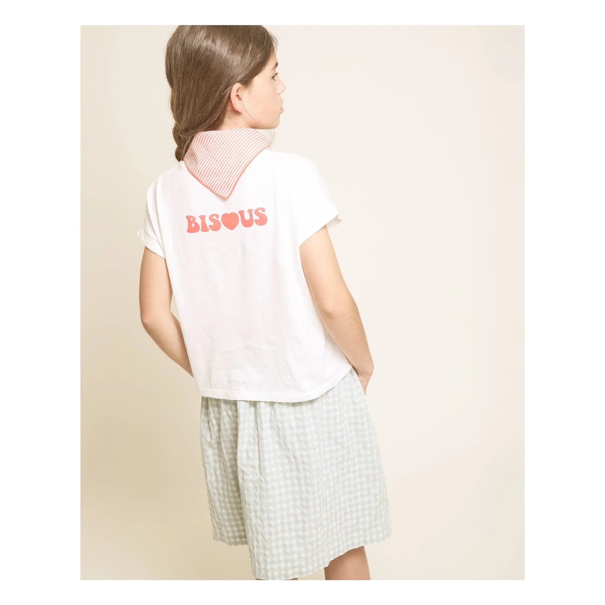 Búho - Camiseta de algodón orgánico Bisous | Blanco