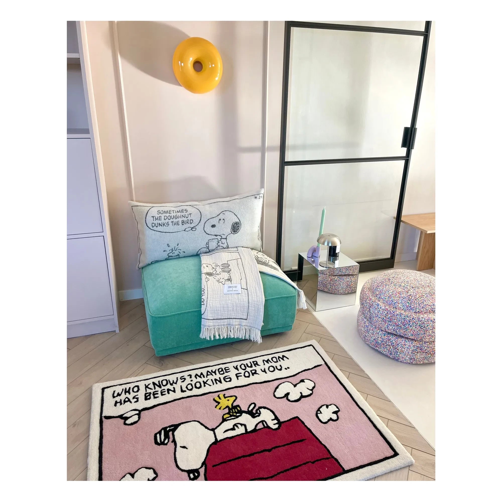 Maison Deux - Alfombra Peanuts Comic | Rosa