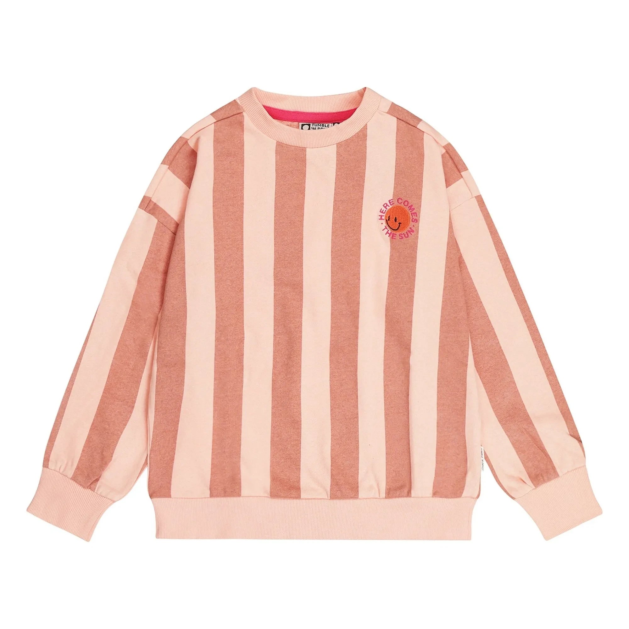 Tumble N'Dry - Sudadera oversize de algodón reciclado con rayas Coquina | Melocotón