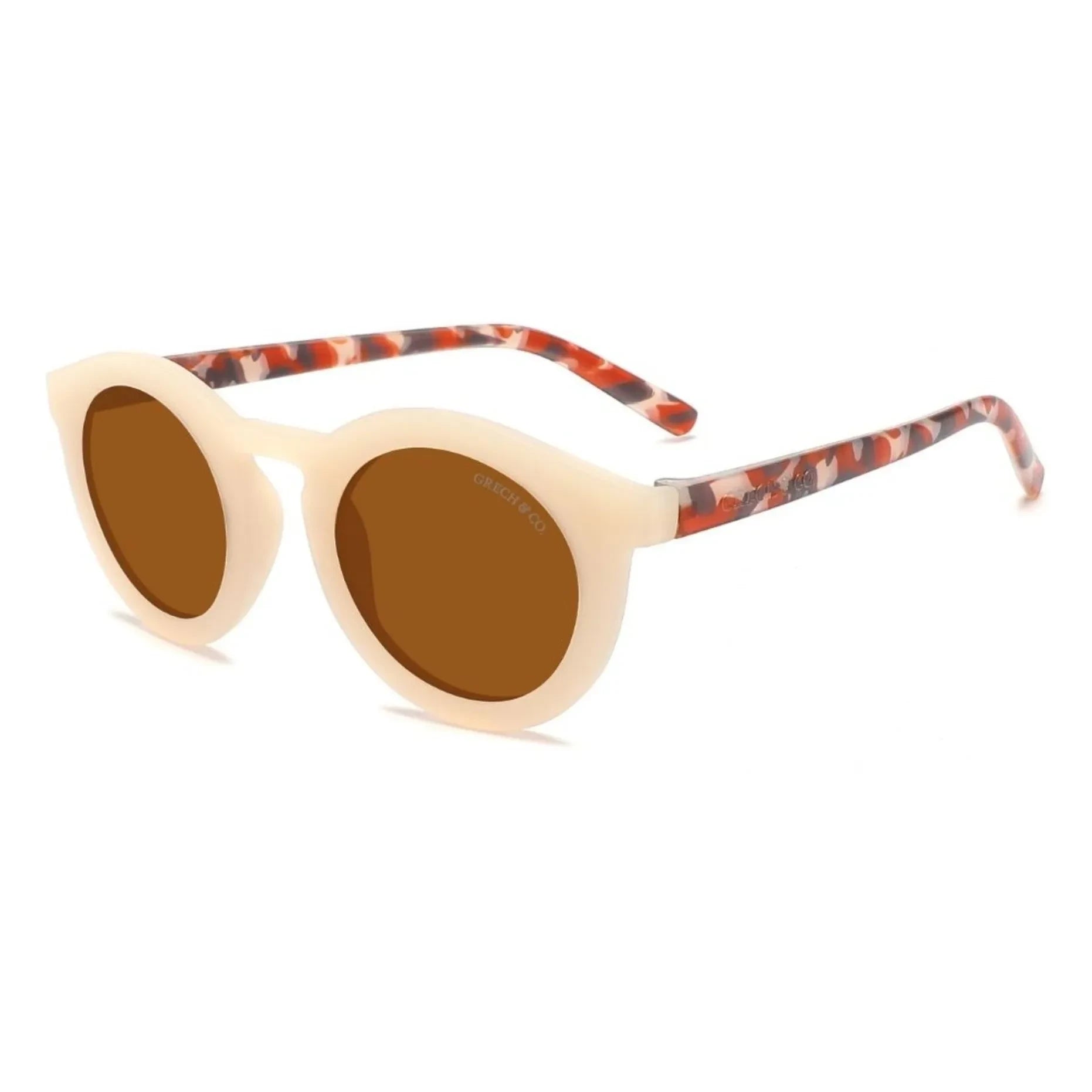 Grech & Co - Gafas de sol clásicas con patillas polarizadas, abalorios y fibras orgánicas | Crudo