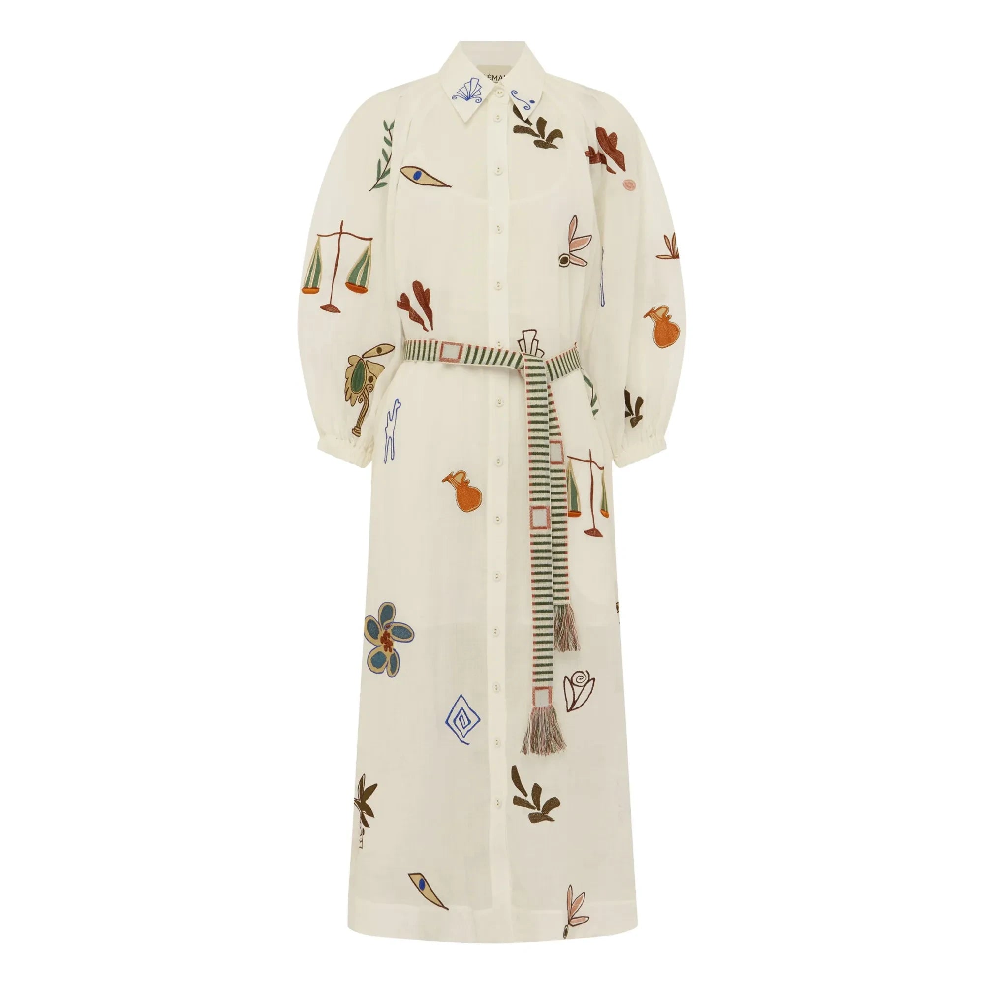 Alémais - Vestido bordado Mina | Blanco