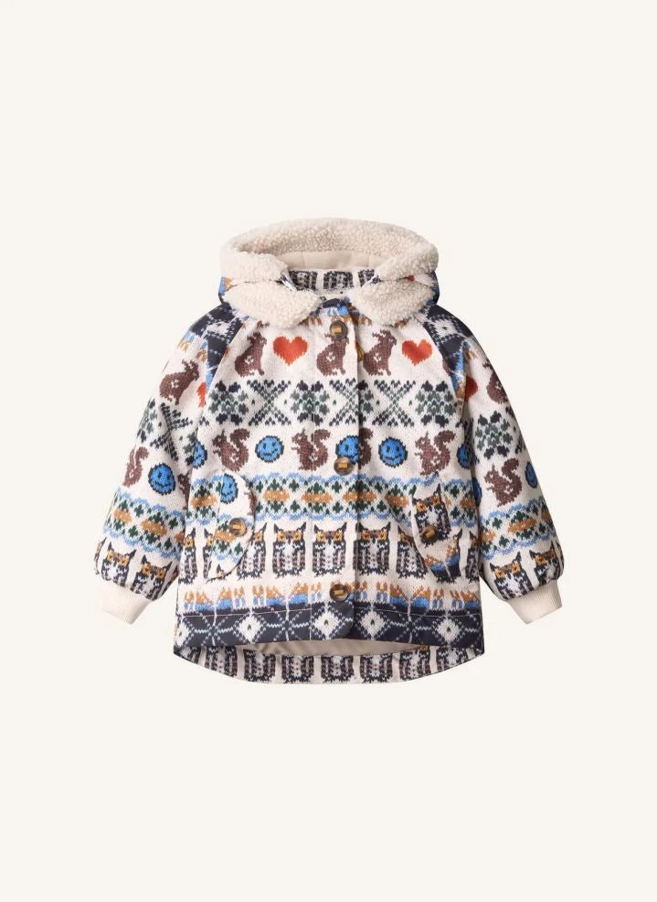 Molo - Chaqueta de plumón con estampado folclórico Hopla | Crema