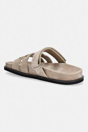 Tory Burch Ines Sport Slide - Sandalias planas de ante para mujer