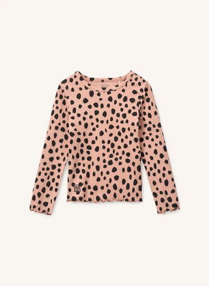 Liewood - Nieve Leopar Camiseta de Manga Larga de Algodón Orgánico | Rosa Claro