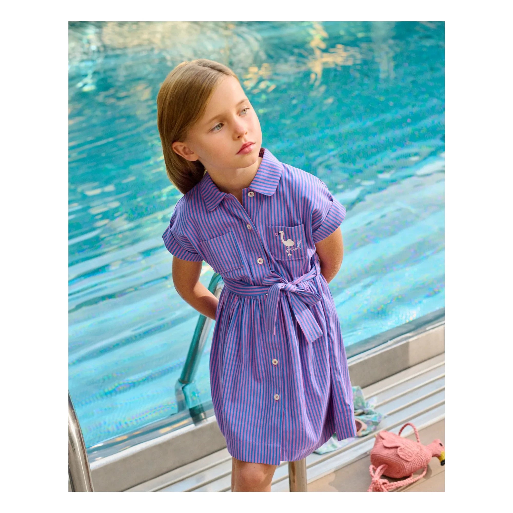 Bonpoint - Vestido de algodón orgánico a rayas Gisèle | Malva