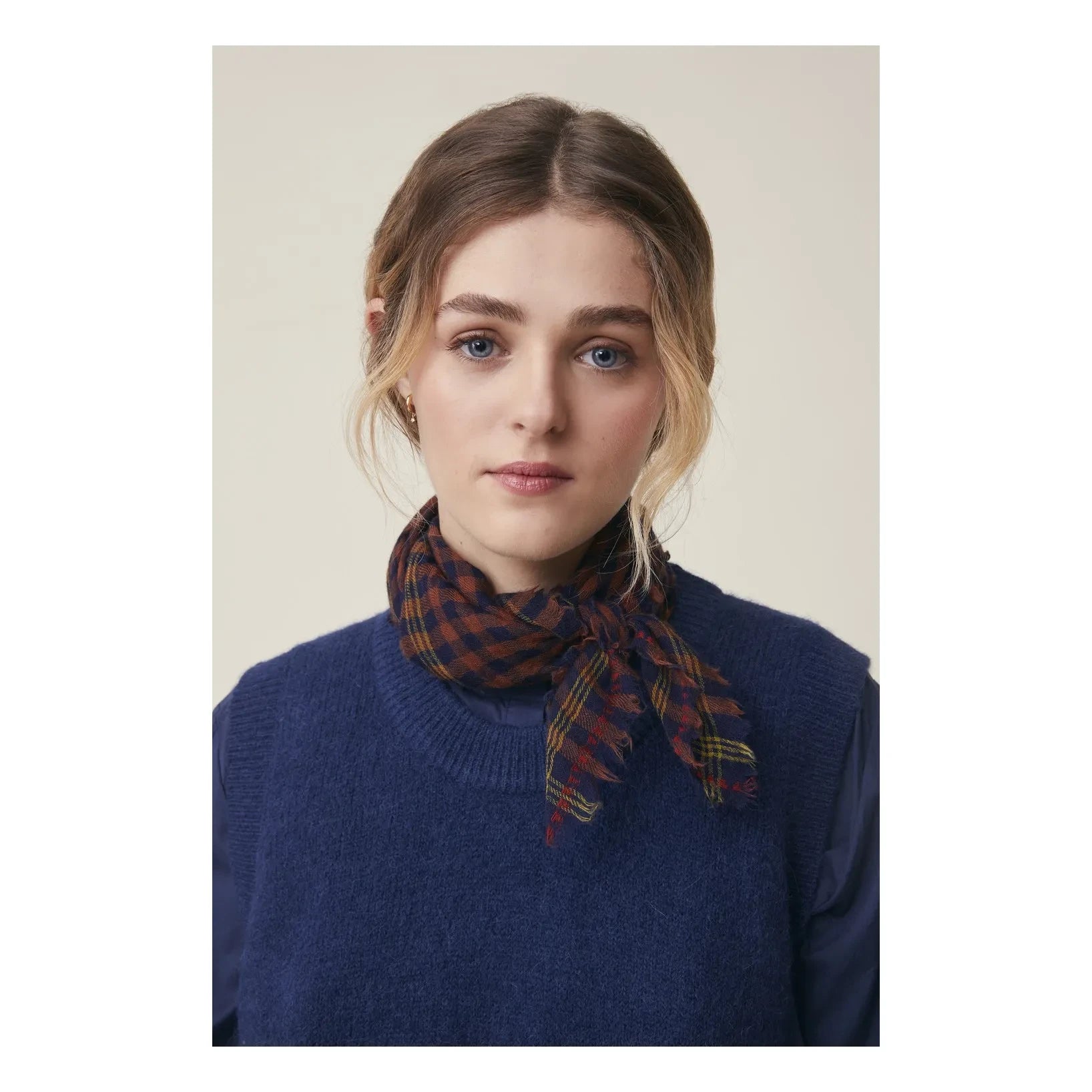 Moismont - Foulard Galopin n.º 849, lana | Azul marino