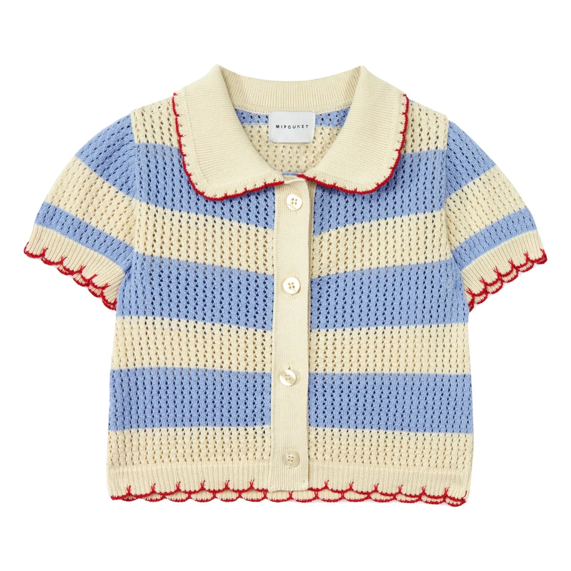 Mipounet - Cárdigan de ganchillo Vita de rayas | Azul
