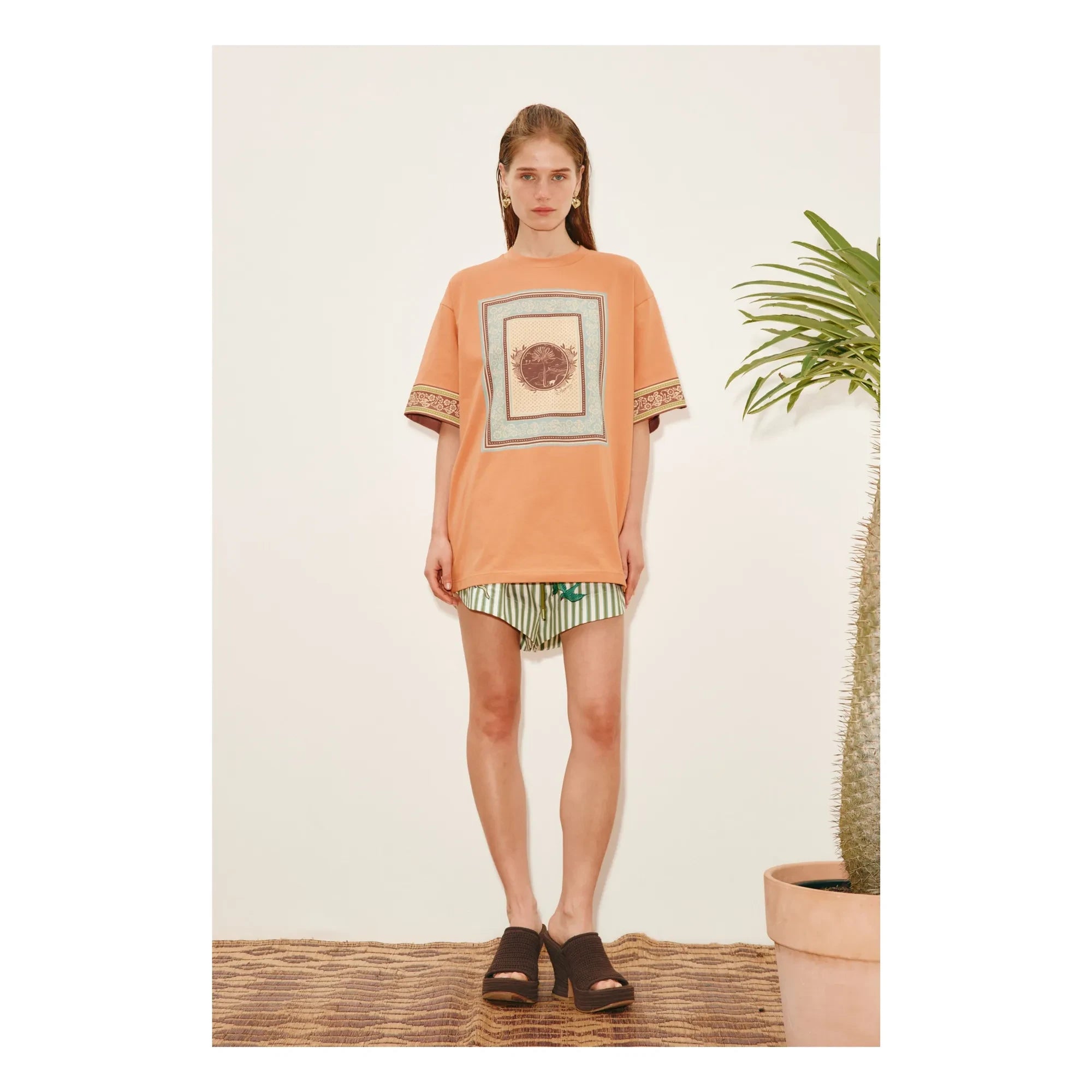 Alémais - Camiseta de algodón orgánico Alberta | Naranja
