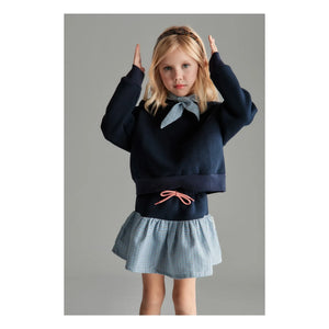 Mipounet - Sudadera con cuello anudado Florence | Azul marino