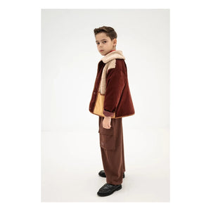 Repose AMS - Chaqueta de Pana con Cordones y Sherpa | Burdeos