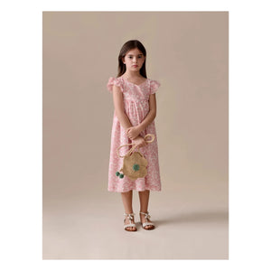 Bonpoint - Vestido Galantine Fleurie | Rosa empolvado