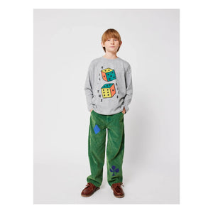 Bobo Choses - Camiseta de manga larga Roll The Dice de algodón orgánico | Gris jaspeado