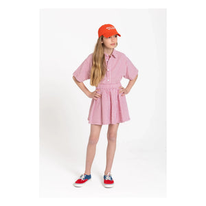 Smallable Kid - Falda Melody a rayas | Rojo cereza