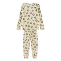 Molo - Lue Smiley organik pamuklu pijama | Soluk sarı