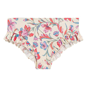Louise Misha - Bañador de manga larga Yanika Fleuri de fibra reciclada | Crema