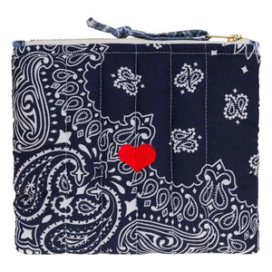 Call it by your name - Mini Corazón Acolchado con Bolsillo con Cremallera | Azul marino
