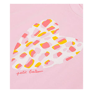 Petit Bateau - Camiseta corazón de algodón orgánico | Rosa