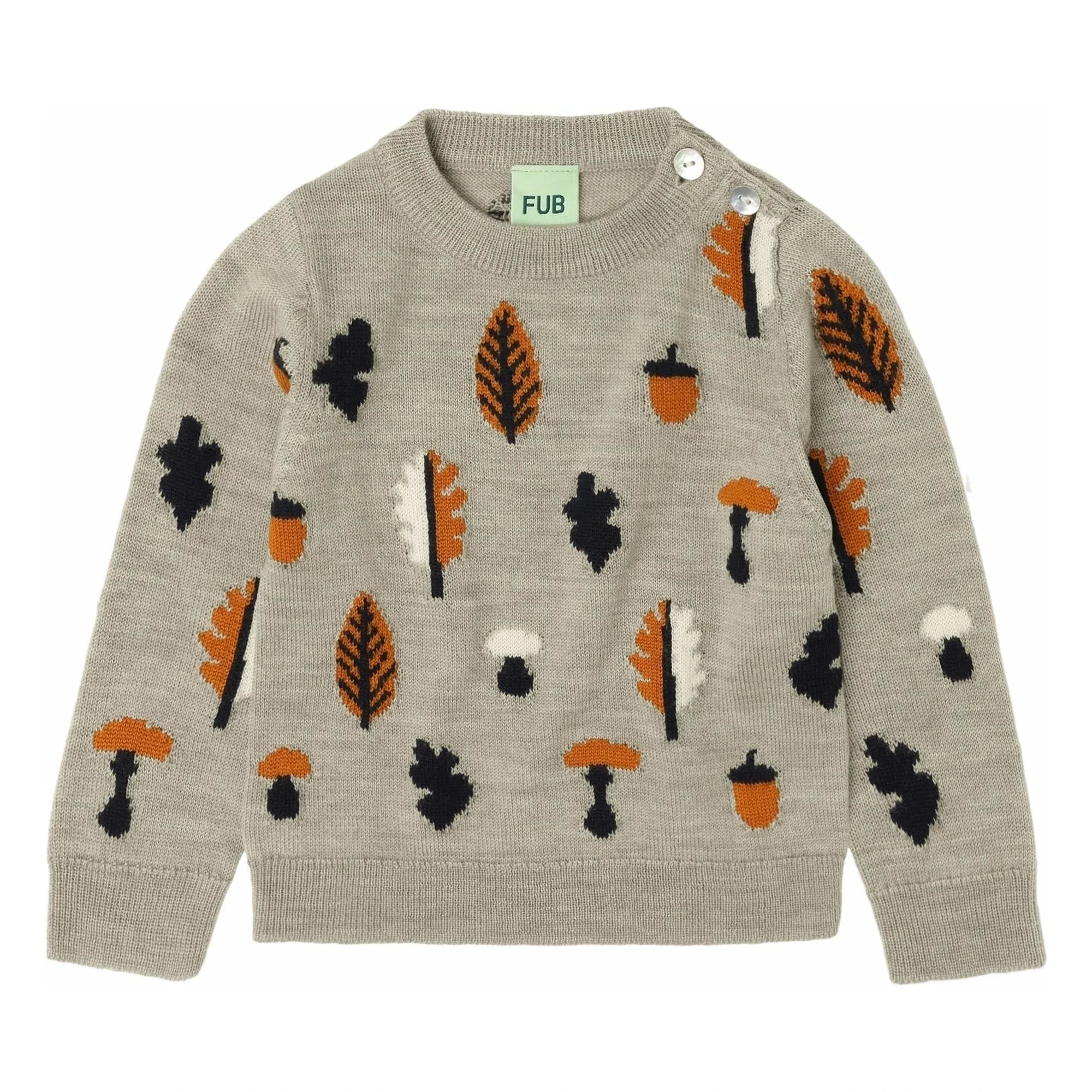 FUB - Jersey para bebé de lana merino con jacquard | Heather beige