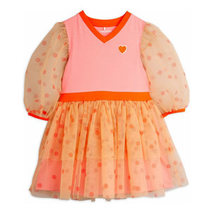 Mini Rodini - Vestido de tul con lunares | Rosa