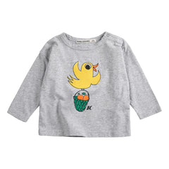 Bobo Choses - Camiseta Bird de algodón orgánico | Gris jaspeado