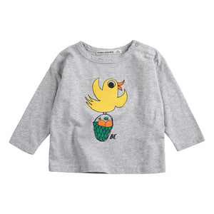 Bobo Choses - Camiseta Bird de algodón orgánico | Gris jaspeado