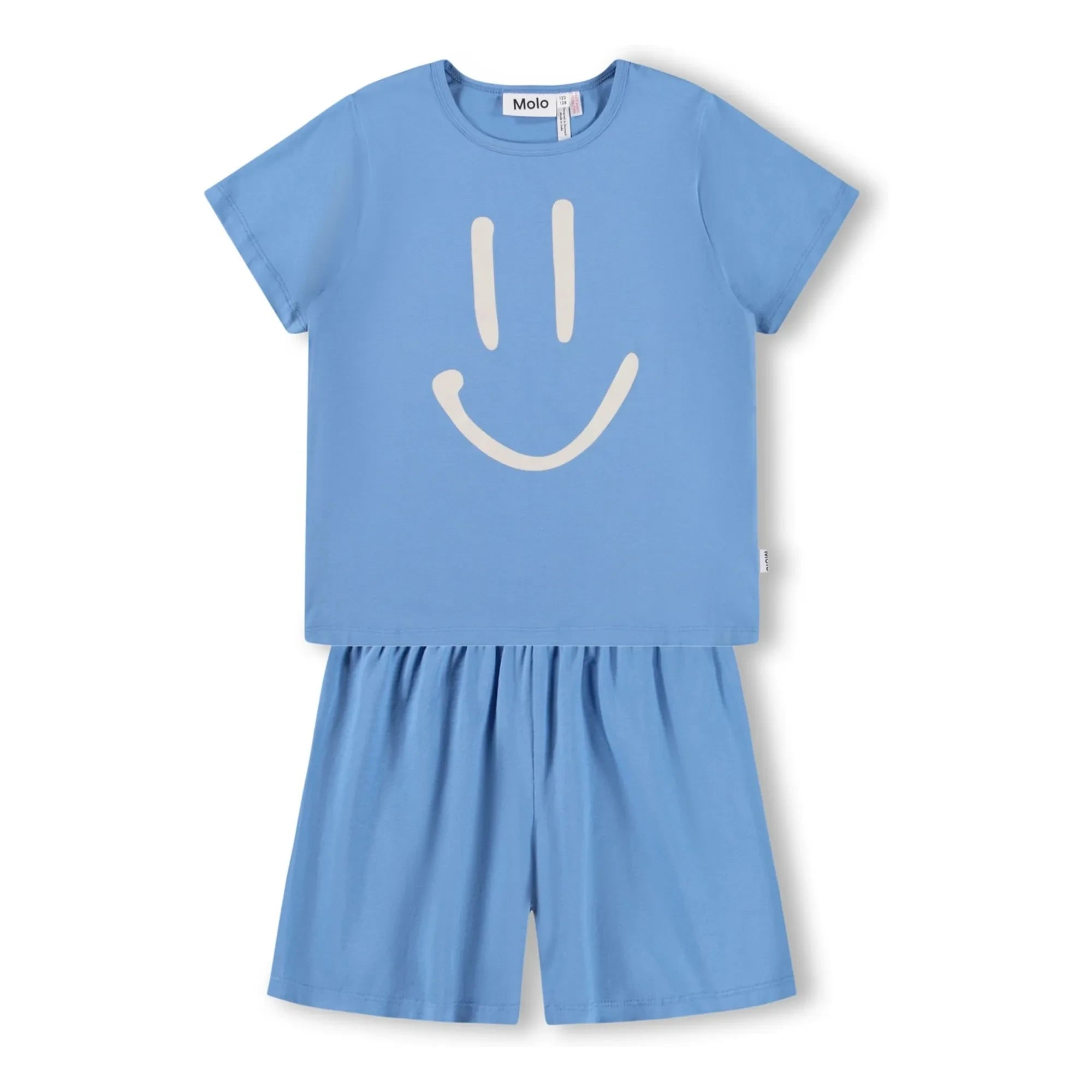 Molo - Pijama de pantalón corto de algodón orgánico Luvis Smile | Azul