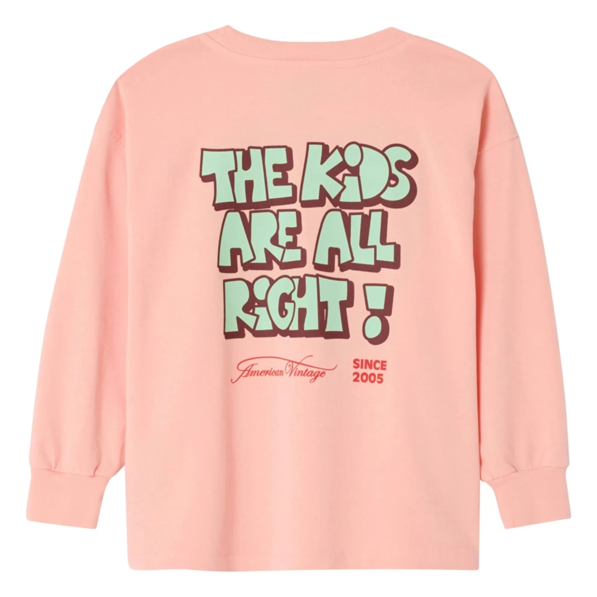 American Vintage - Camiseta de manga larga Fizvallay The Kids Are All Right | Rosa pálido