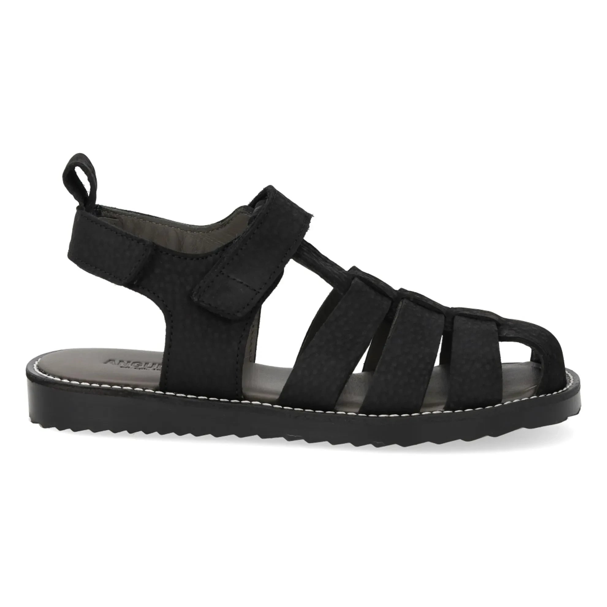 Angulus - Sandalias de nobuk de durazno | Negro