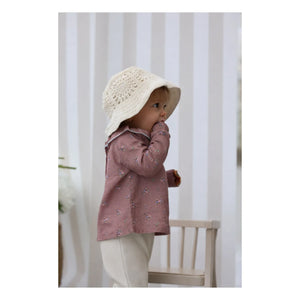 Lililotte - Charline Fleurie Blusa de Algodón Orgánico | Rosa Empolvado