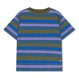 Repose AMS - Camiseta de algodón orgánico a rayas | Caqui
