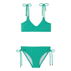 Lison Paris - Bahamas Traje de baño metálico de 2 piezas | Turquesa