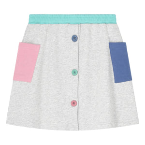 Cos I Said So - Falda cargo de algodón orgánico con bloques de color | Gris jaspeado