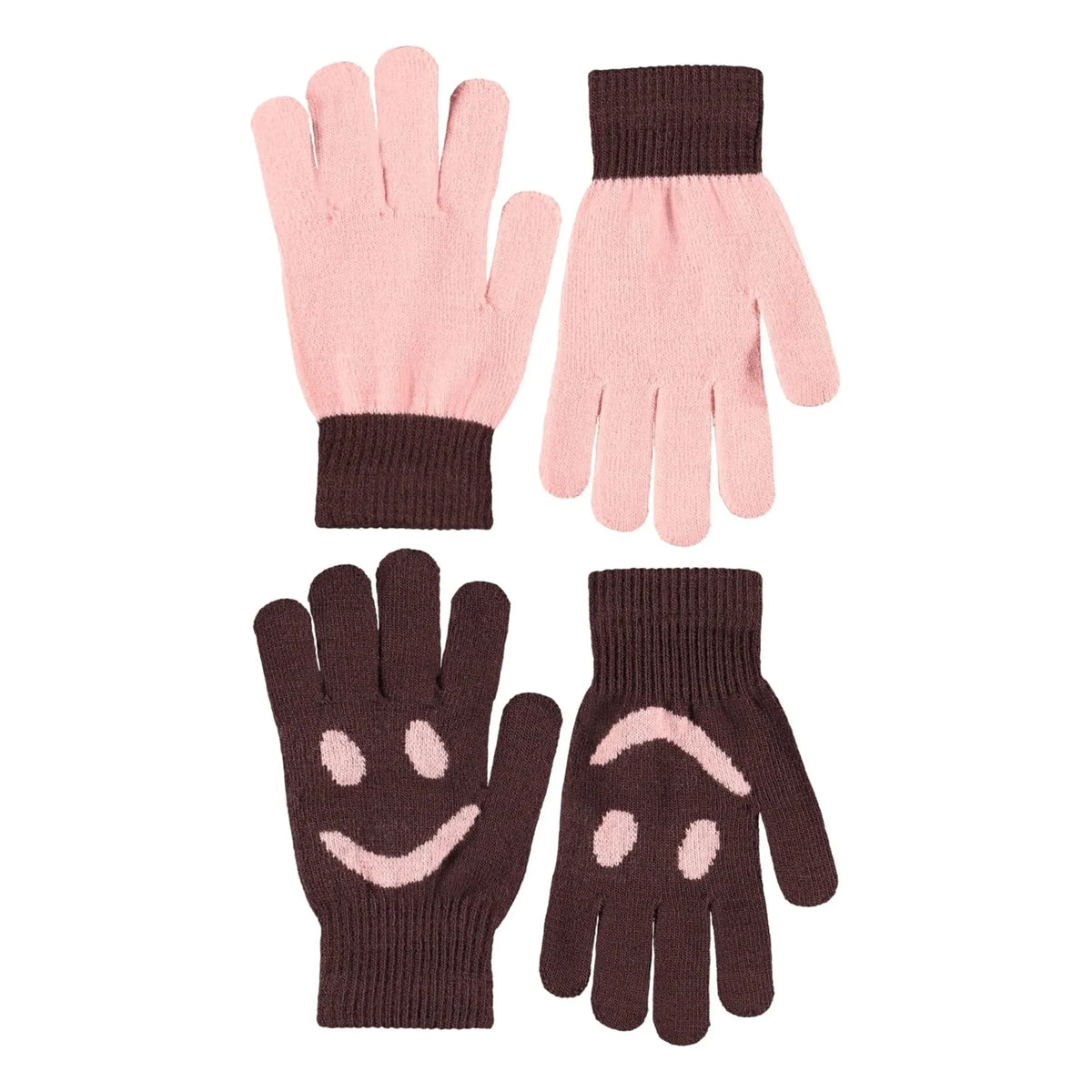Molo - Set de 2 pares de guantes Kello Smiley | Marrón