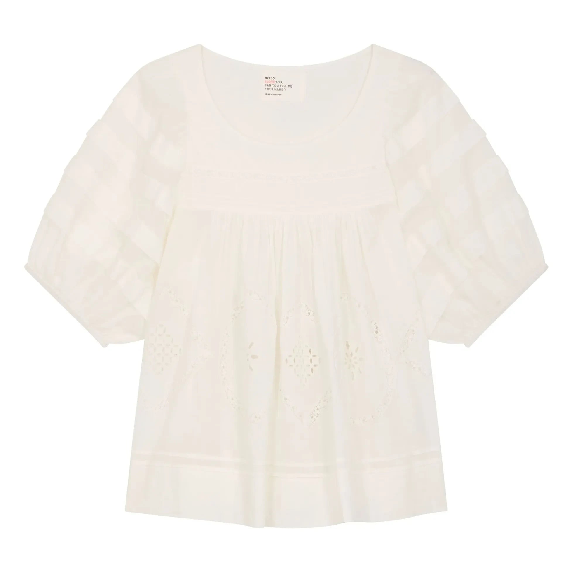 Leon & Harper - Blusa Cindie de Algodón Orgánico | Blanco