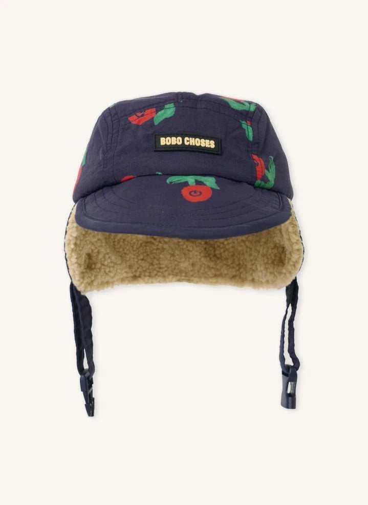 Bobo Choses - Flowered Sherpa Gorro Fibras recicladas | Azul marino