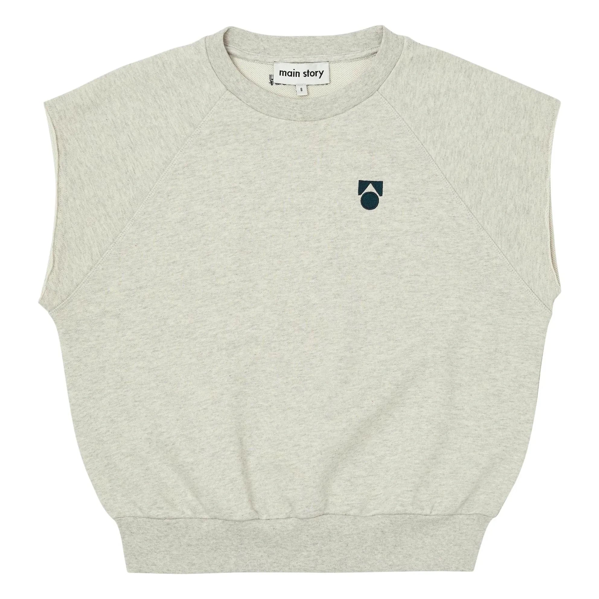 Main Story - Sudadera sin mangas de algodón orgánico | Blanco crudo jaspeado