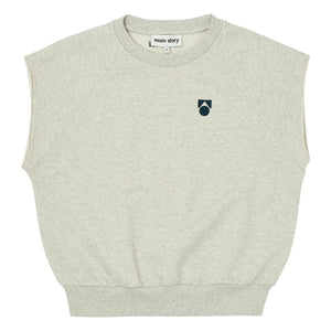 Main Story - Sudadera sin mangas de algodón orgánico | Blanco crudo jaspeado