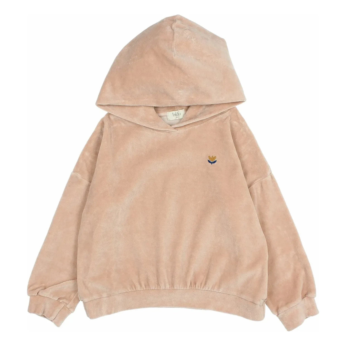 Búho - Sudadera con capucha de algodón orgánico aterciopelado | Rosa