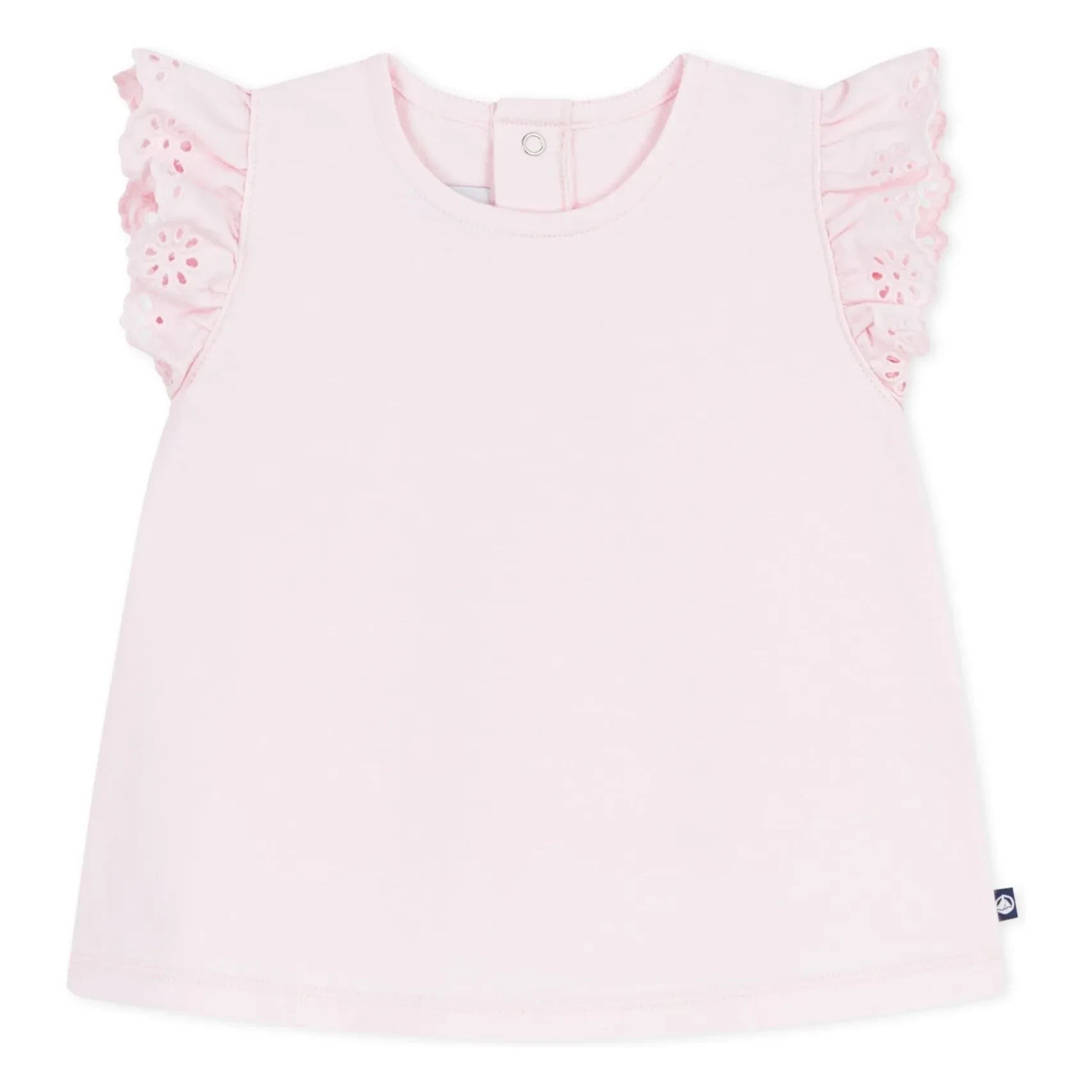 Petit Bateau - Camiseta con bordado inglés | Rosa