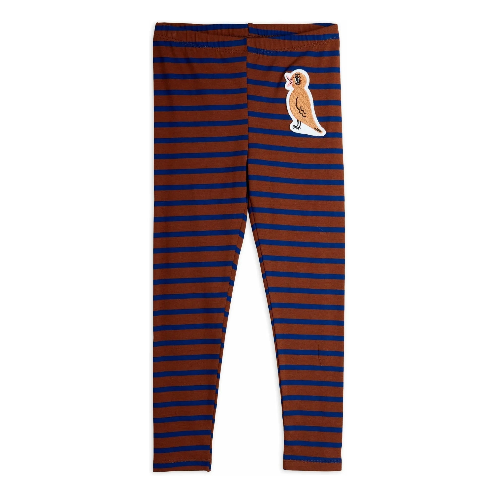 Mini Rodini - Leggings de Algodón Orgánico con Estampado de Pájaros | Marrón