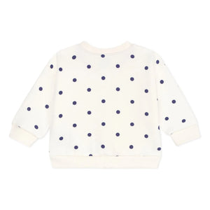 Petit Bateau - Chaqueta de punto de algodón con lunares | Crudo
