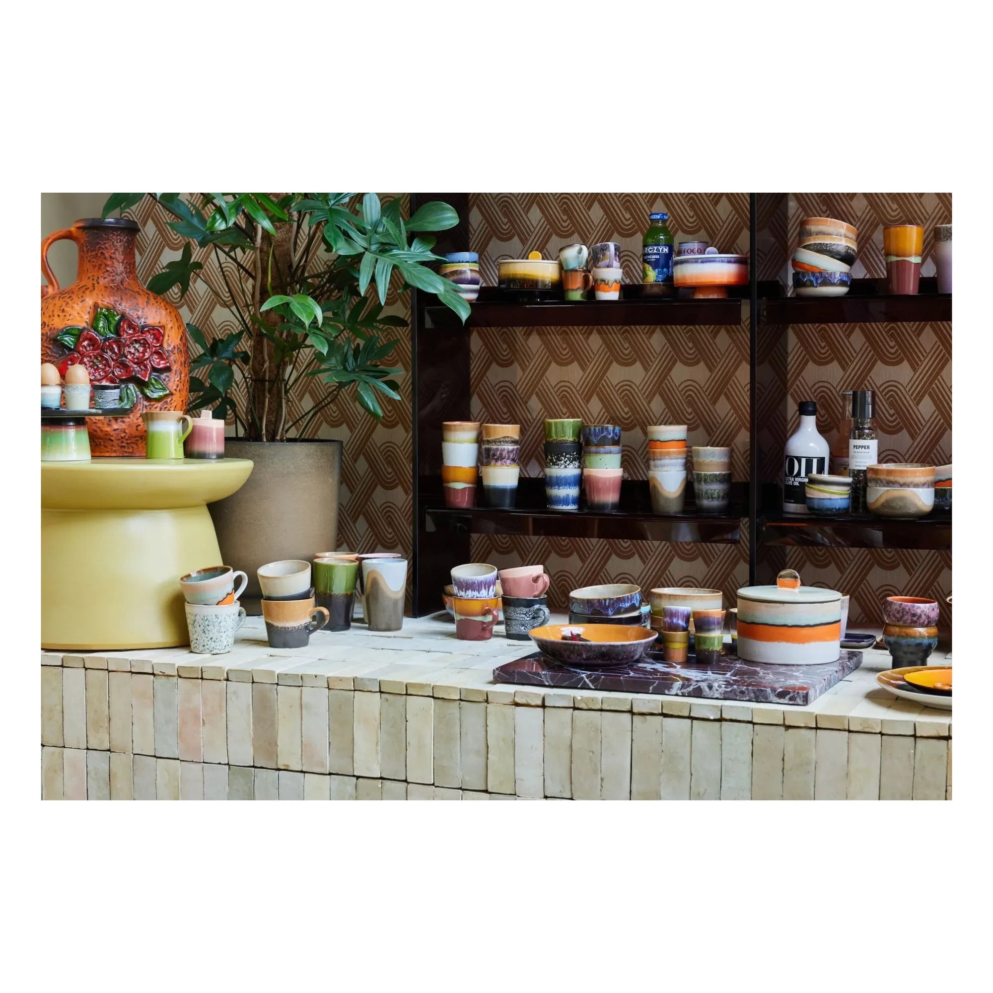 HKliving - Taza de gres | Naranja